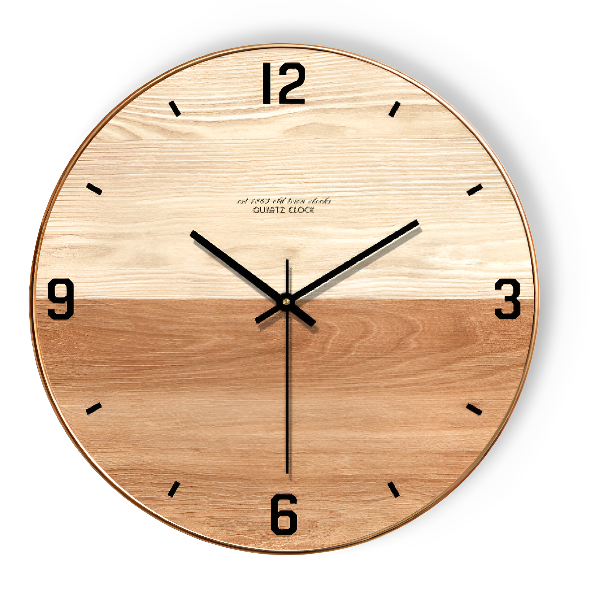 horloge murale en bois double nuance