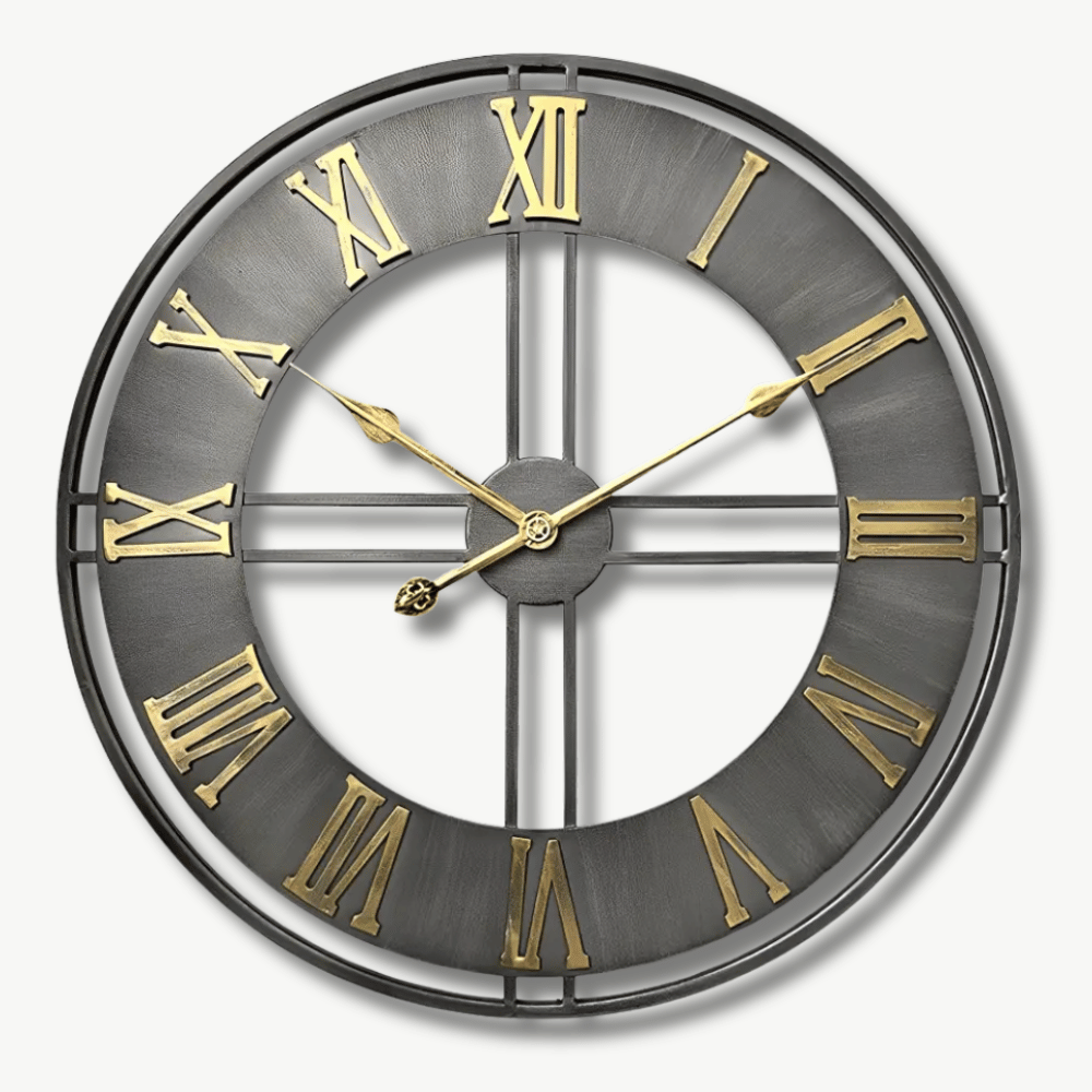 Horloge Murale Déco Loft Métal Vieilli