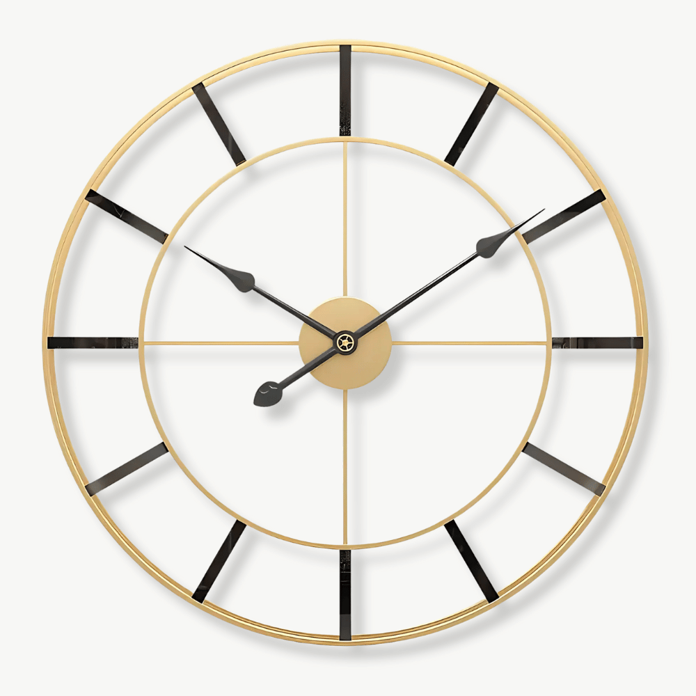 Horloge Murale Dorée Design Minimaliste
