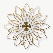 Horloge Murale Fleur Dorée Design