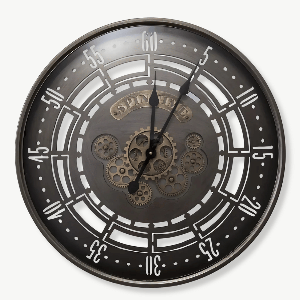 Horloge Murale Industrielle Spin Time Vintage