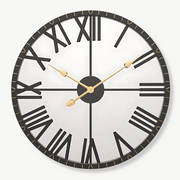 Horloge Murale Miroir Noir et Or