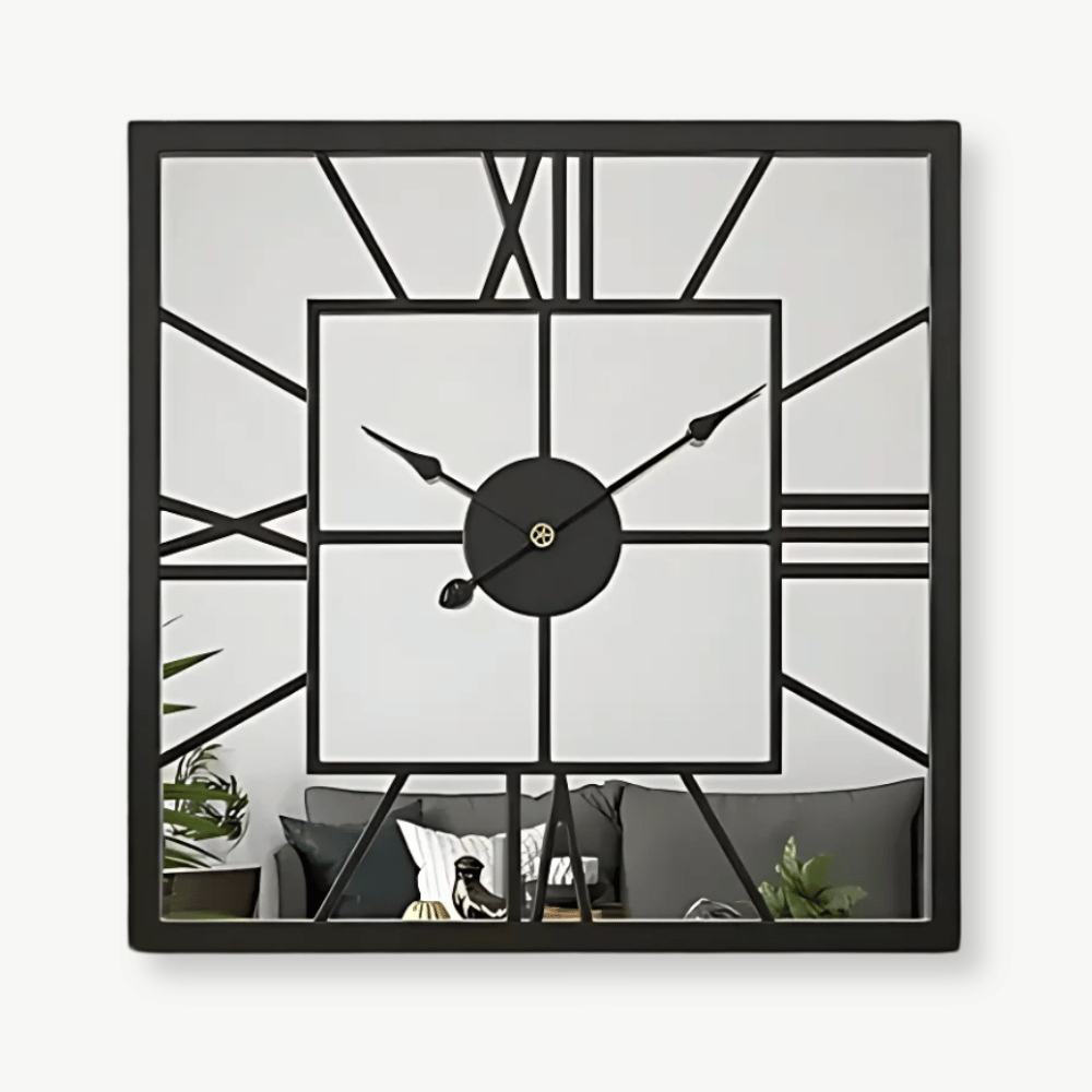 Horloge Murale Carrée Miroir