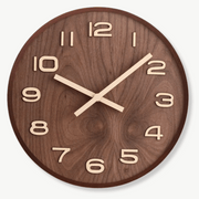 Horloge Murale en Bois de Noyer