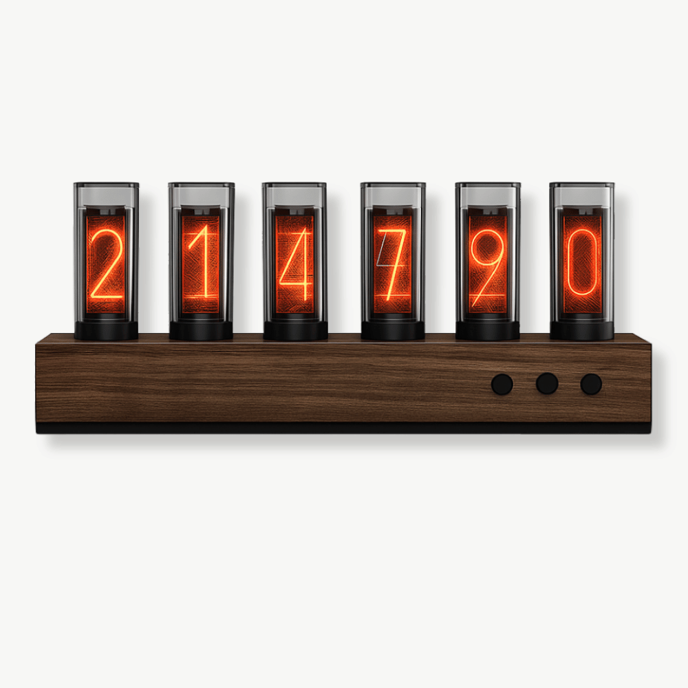 Horloge Nixie Bois Vintage