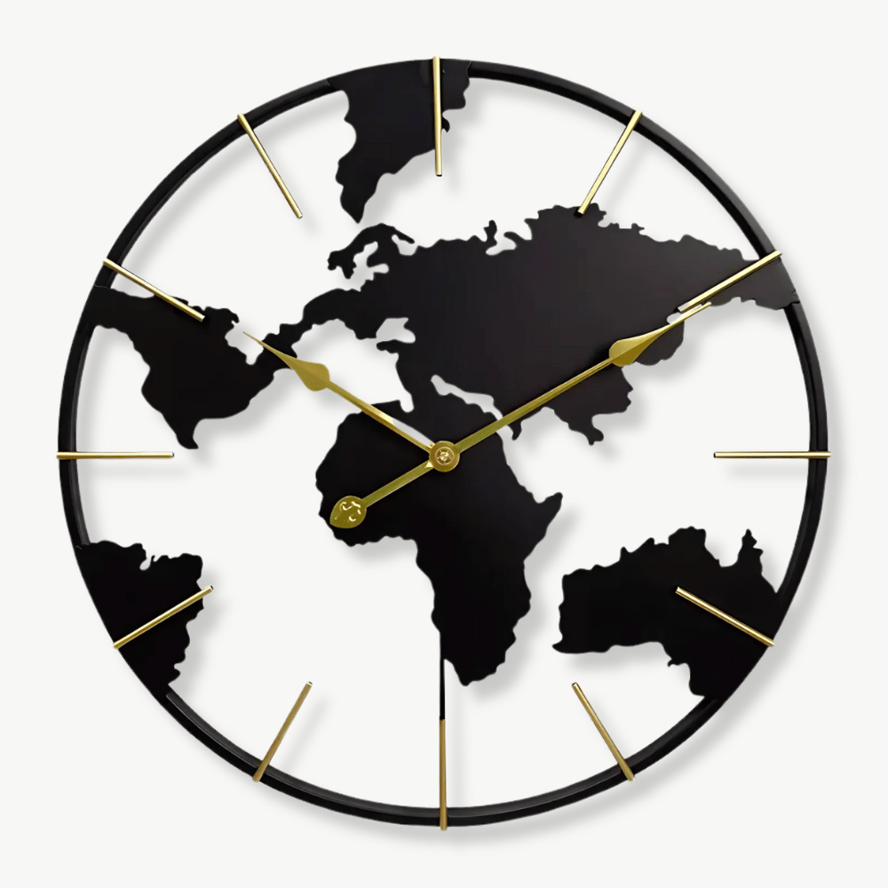 Horloge murale Carte du monde
