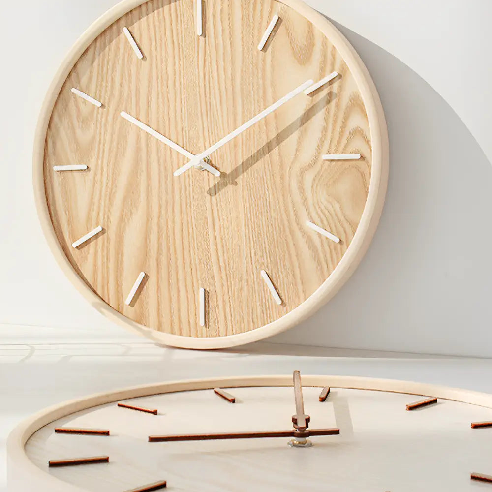 Horloge Murale En Bois Naturel Murs Du Temps horloge-murale-en-bois-naturel-murs-du-temps