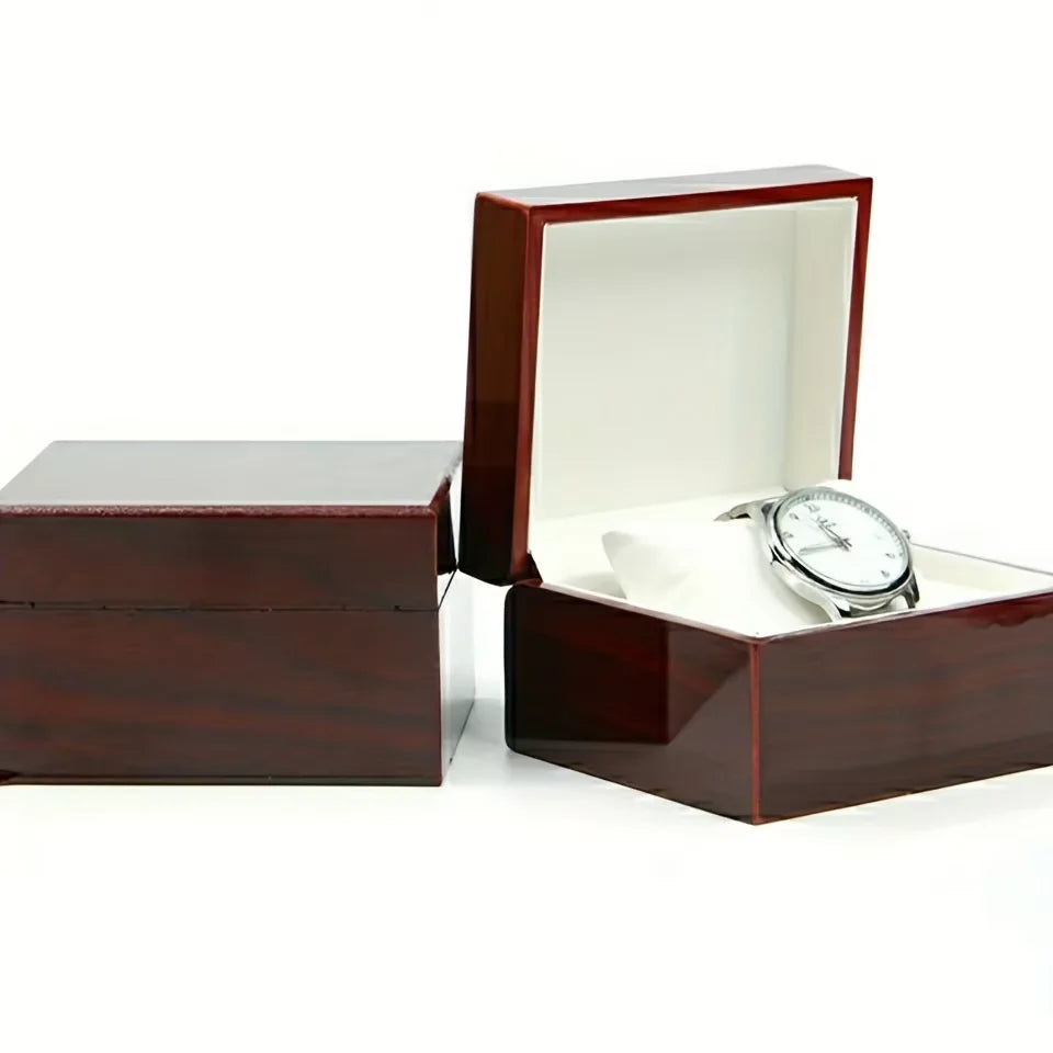 Boîte Cadeau Noël en Bois Élégante avec Montre | Idéale pour Offrir 6