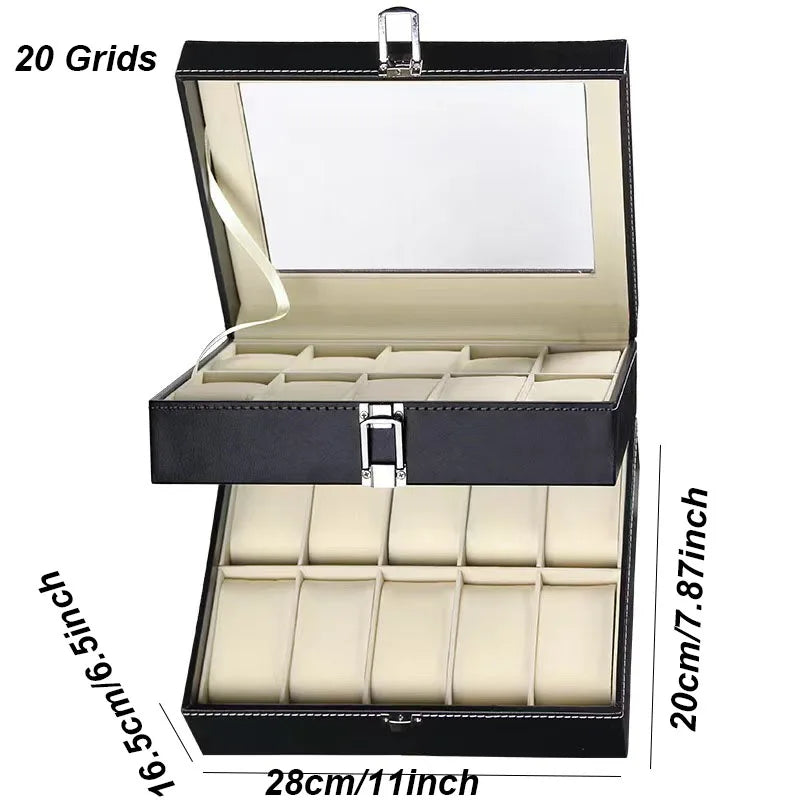 Boîte à Montres Élégante en Cuir PU avec 6 Compartiments | Organisateur Pratique pour Montres de Luxe 13