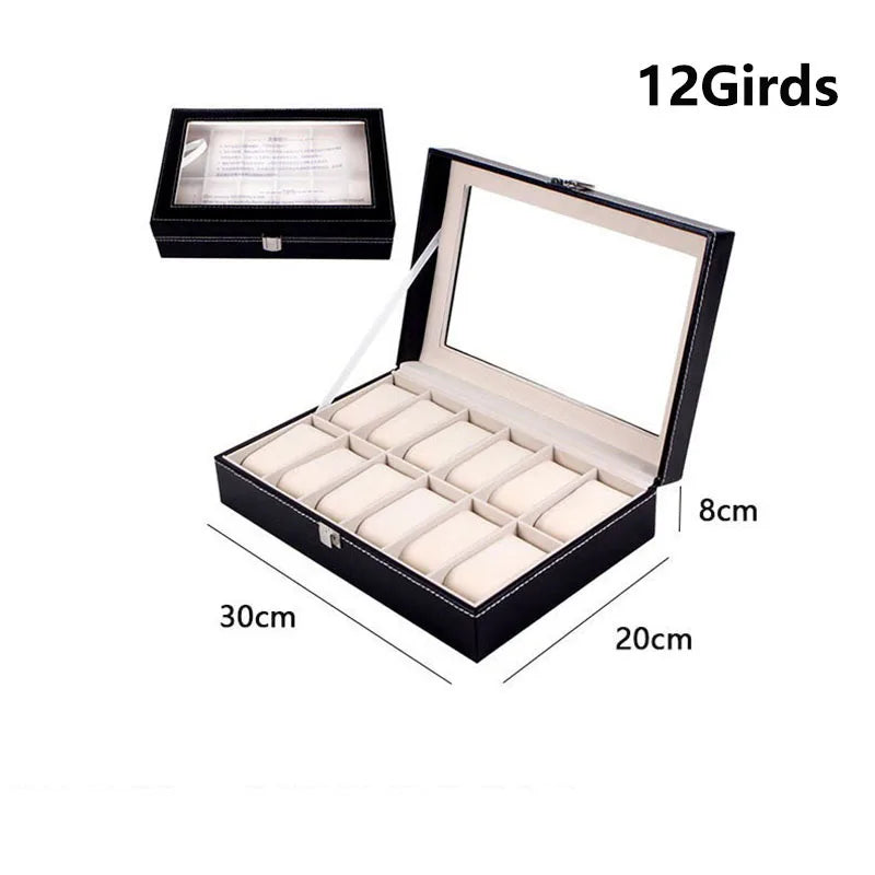 Boîte à Montres Élégante en Cuir PU avec 6 Compartiments | Organisateur Pratique pour Montres de Luxe 16