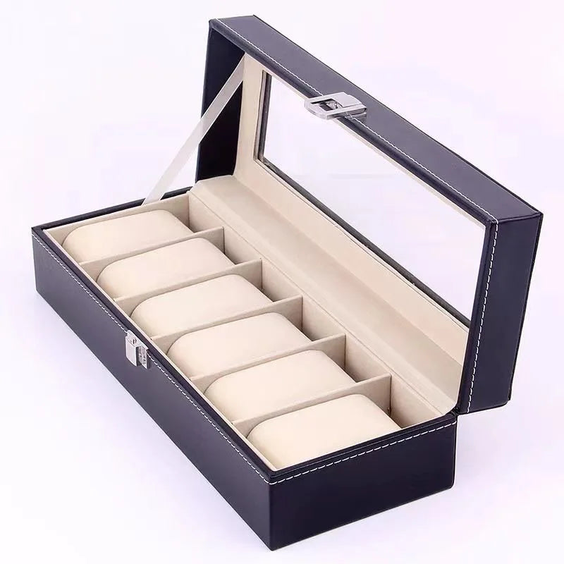 Boîte à Montres Élégante en Cuir PU avec 6 Compartiments | Organisateur Pratique pour Montres de Luxe 3
