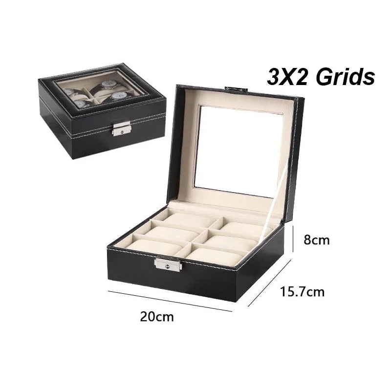 Boîte à Montres Élégante en Cuir PU avec 6 Compartiments | Organisateur Pratique pour Montres de Luxe 7