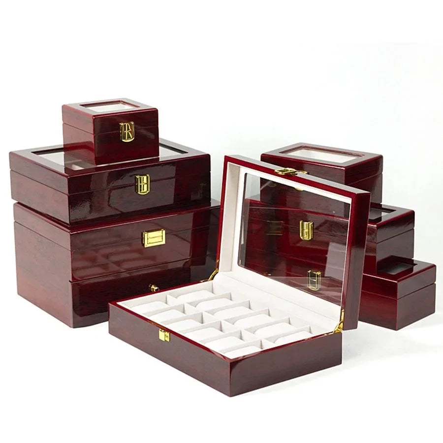 Boîte de Rangement en Bois pour Montres avec Compartiments Amovibles | Organisateur Élégant pour Montres et Bijoux 0