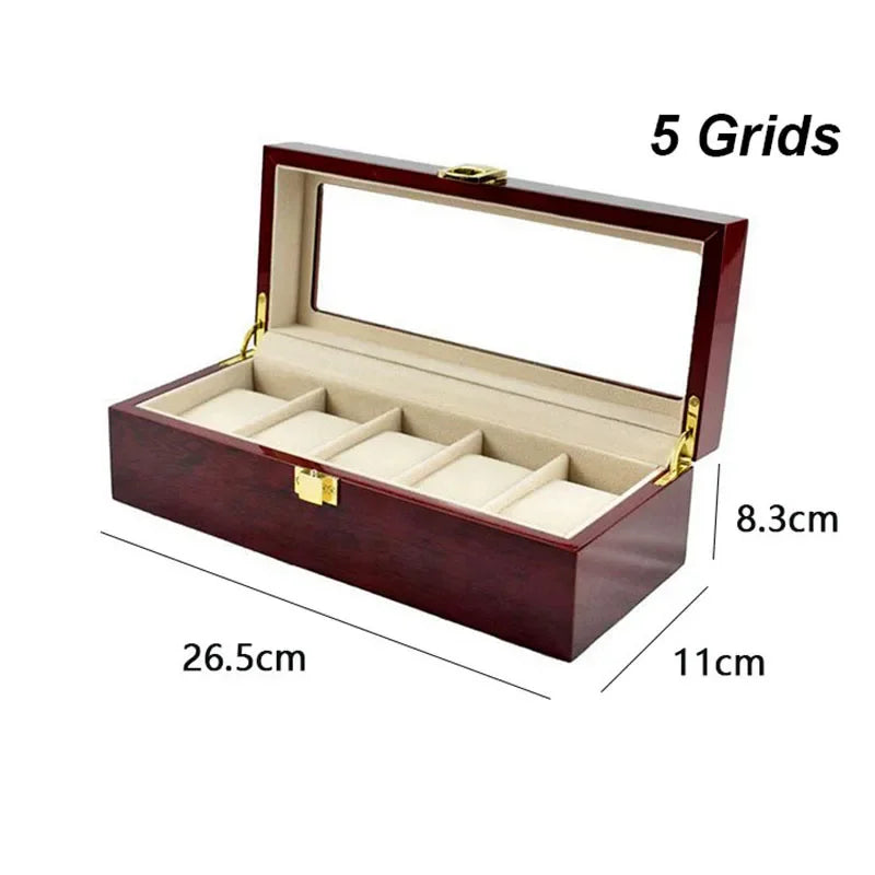 Boîte de Rangement en Bois pour Montres avec Compartiments Amovibles | Organisateur Élégant pour Montres et Bijoux 10