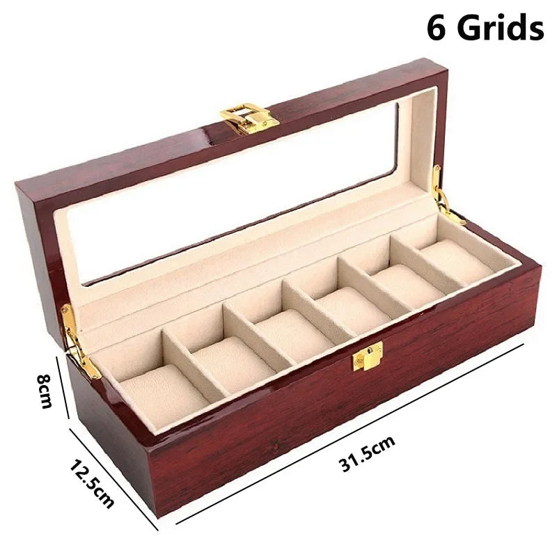 Boîte de Rangement en Bois pour Montres avec Compartiments Amovibles | Organisateur Élégant pour Montres et Bijoux 12