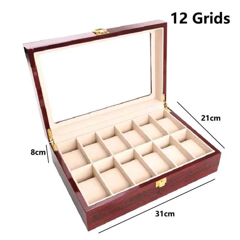 Boîte de Rangement en Bois pour Montres avec Compartiments Amovibles | Organisateur Élégant pour Montres et Bijoux 13