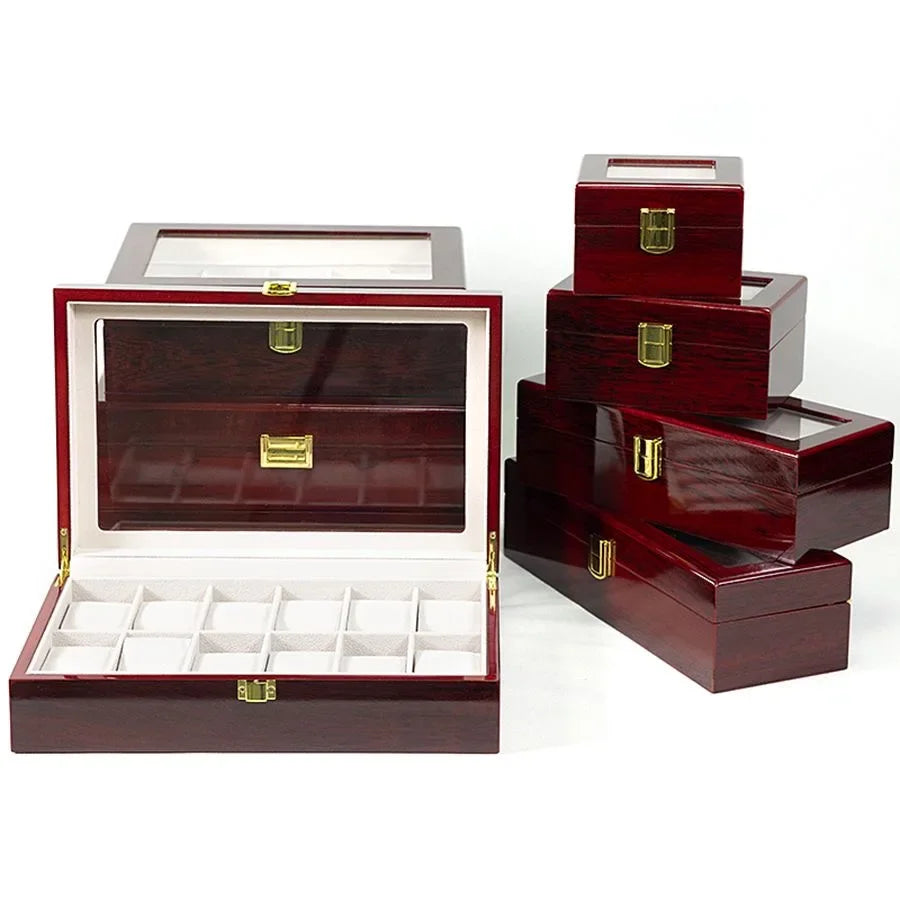 Boîte de Rangement en Bois pour Montres avec Compartiments Amovibles | Organisateur Élégant pour Montres et Bijoux 2