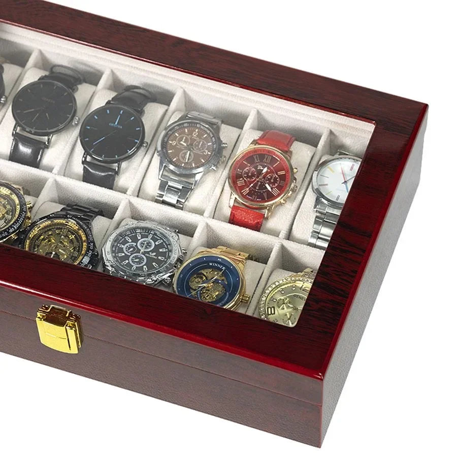 Boîte de Rangement en Bois pour Montres avec Compartiments Amovibles | Organisateur Élégant pour Montres et Bijoux 4