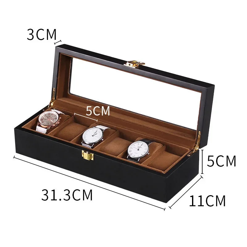 Boîte de Rangement en Bois pour Montres avec Compartiments Amovibles | Organisateur Élégant pour Montres et Bijoux 6