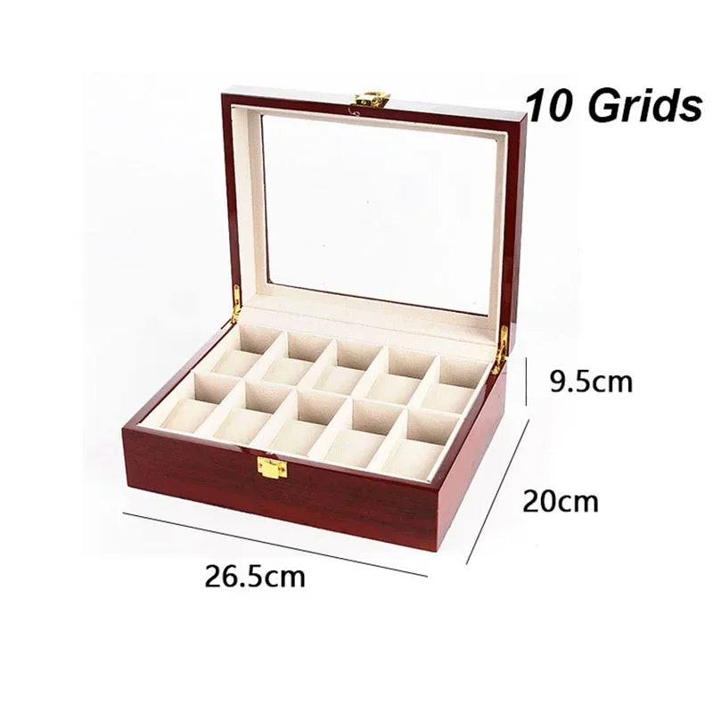 Boîte de Rangement en Bois pour Montres avec Compartiments Amovibles | Organisateur Élégant pour Montres et Bijoux 8