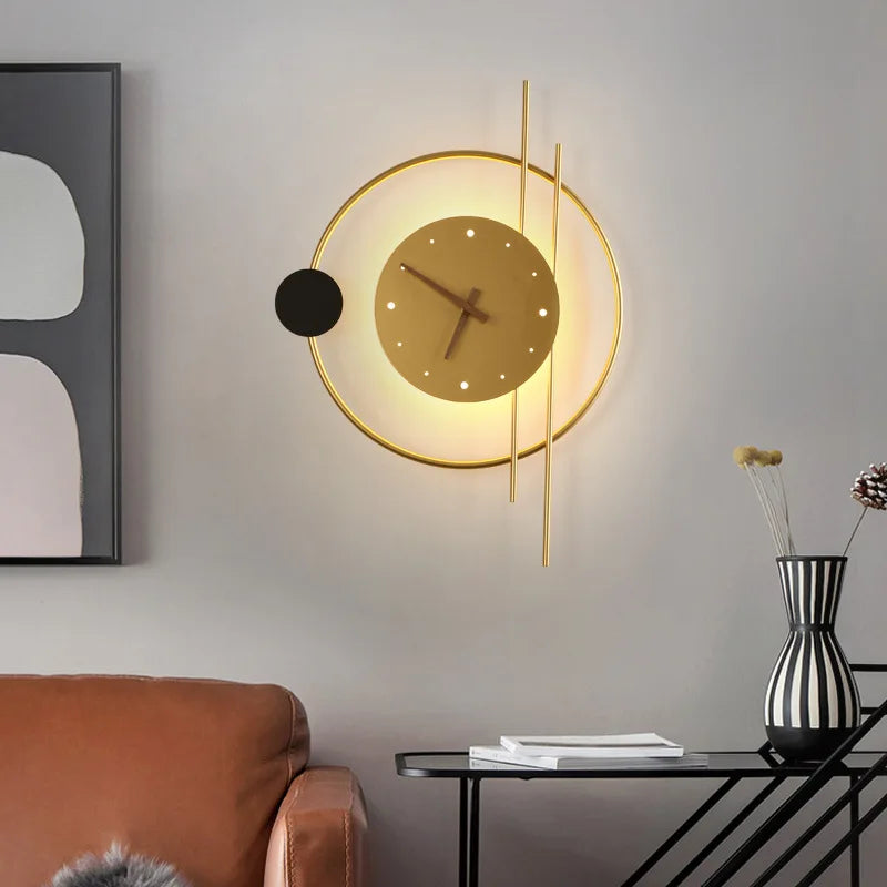 Éclairage Nordic | Applique Murale LED Design avec Horloge Intégrée | Élégance Moderne pour Chambre et Salon 1