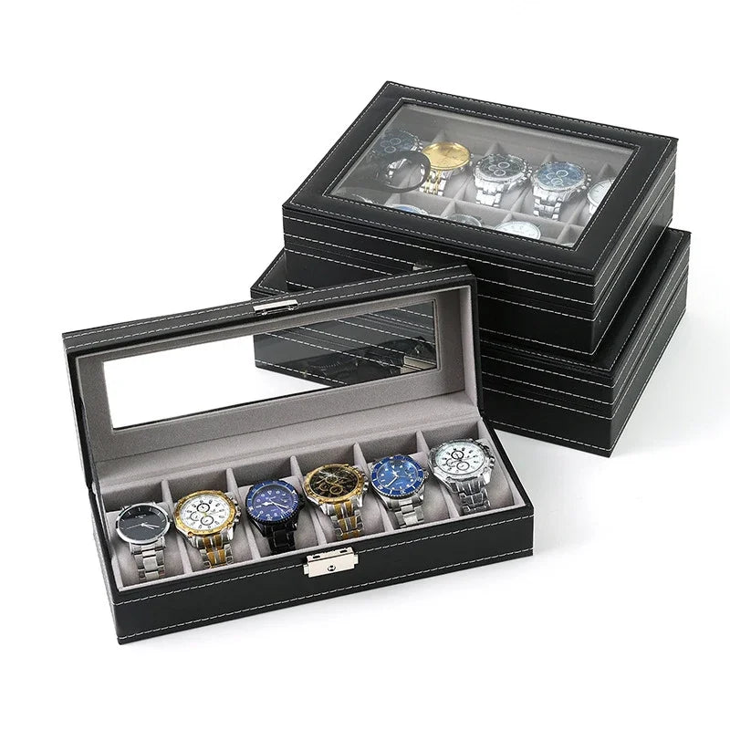 Élégante Boîte à Montres en Cuir PU avec 12 Compartiments | Rangement Pratique pour Passionnés de Montres 1