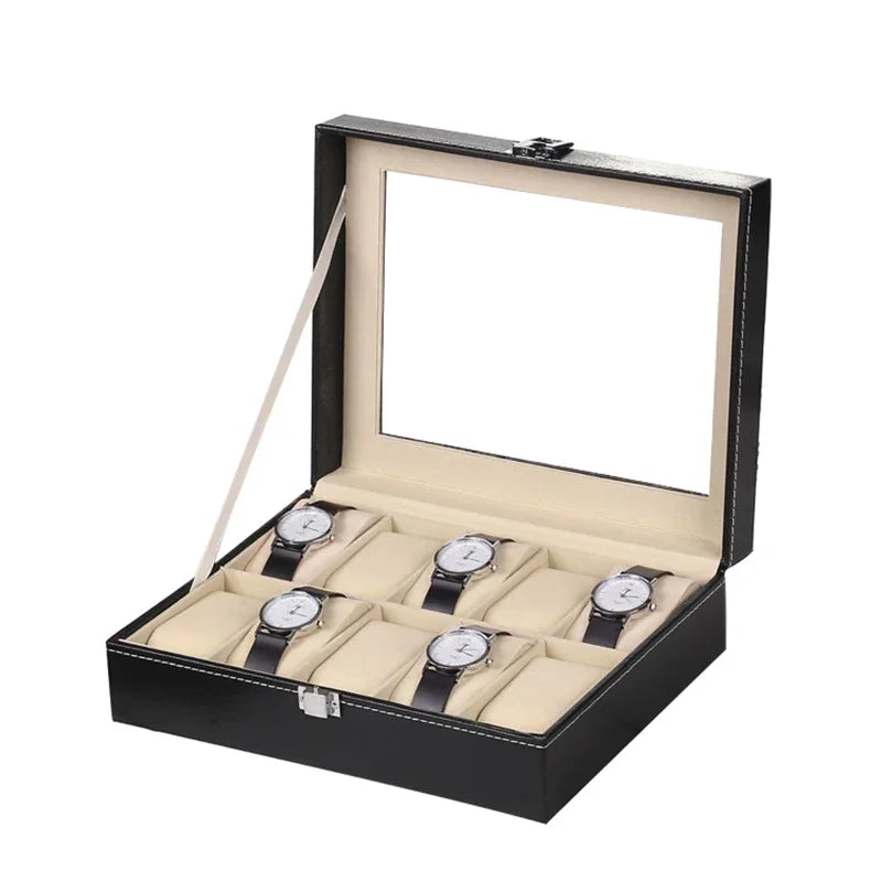 Élégante Boîte à Montres en Cuir PU avec 12 Compartiments | Rangement Pratique pour Passionnés de Montres 13
