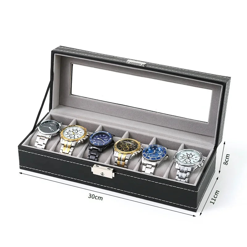 Élégante Boîte à Montres en Cuir PU avec 12 Compartiments | Rangement Pratique pour Passionnés de Montres 4