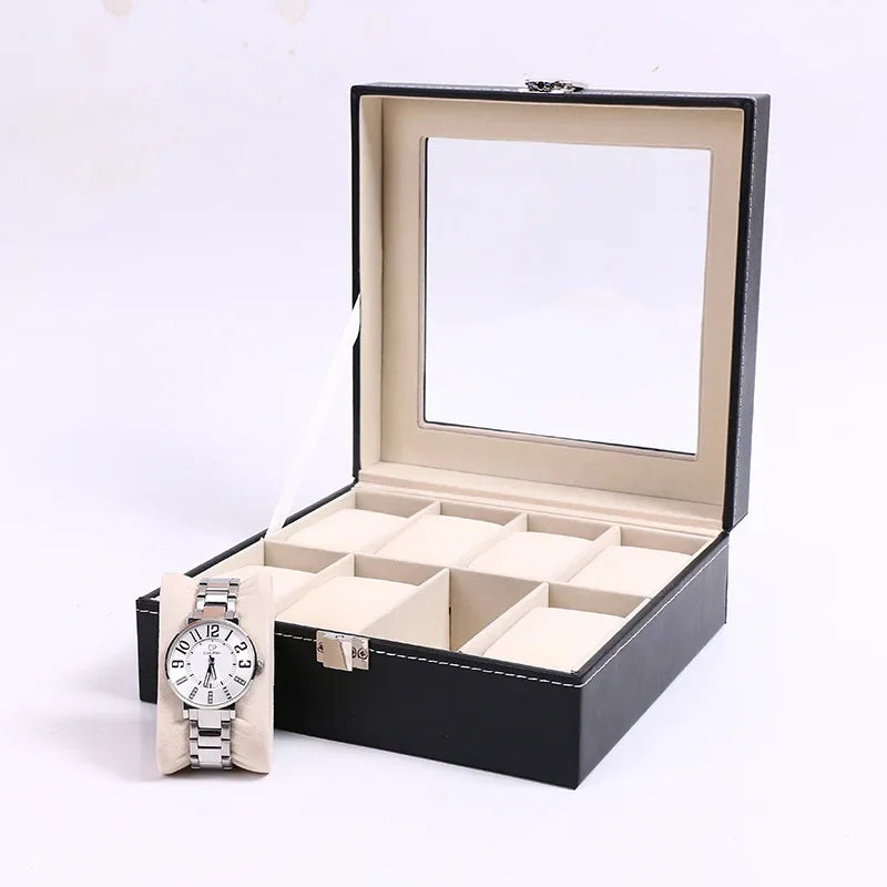 Élégante Boîte à Montres en Cuir PU avec 12 Compartiments | Rangement Pratique pour Passionnés de Montres 8