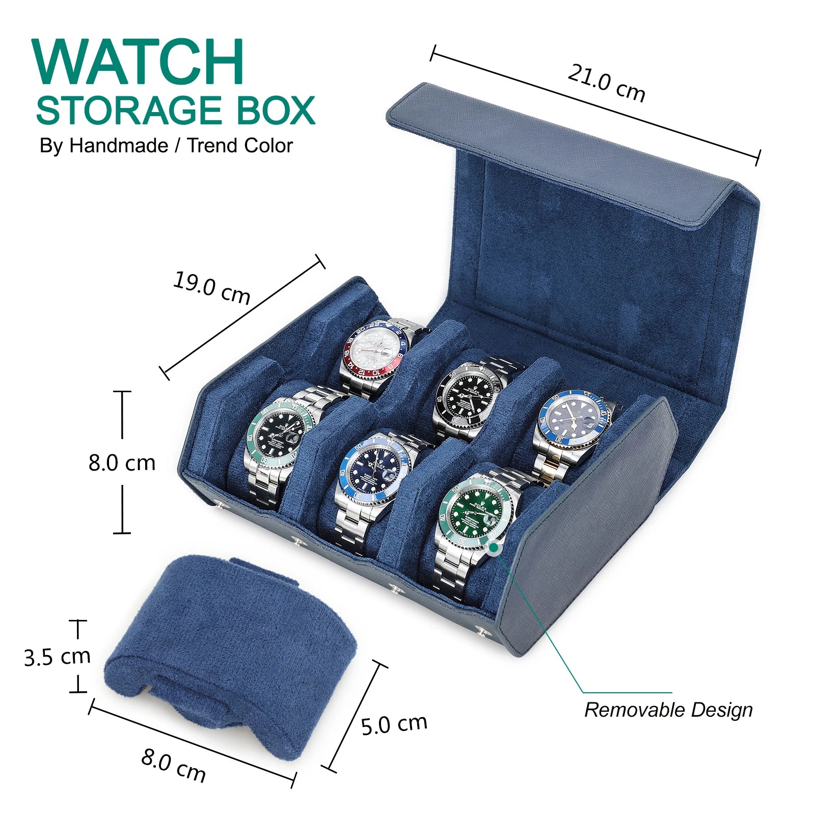 Étui de Voyage en Cuir Véritable | Organisateur de Montres avec 6/8 Fentes | Rangement Élégant pour Hommes et Femmes 2