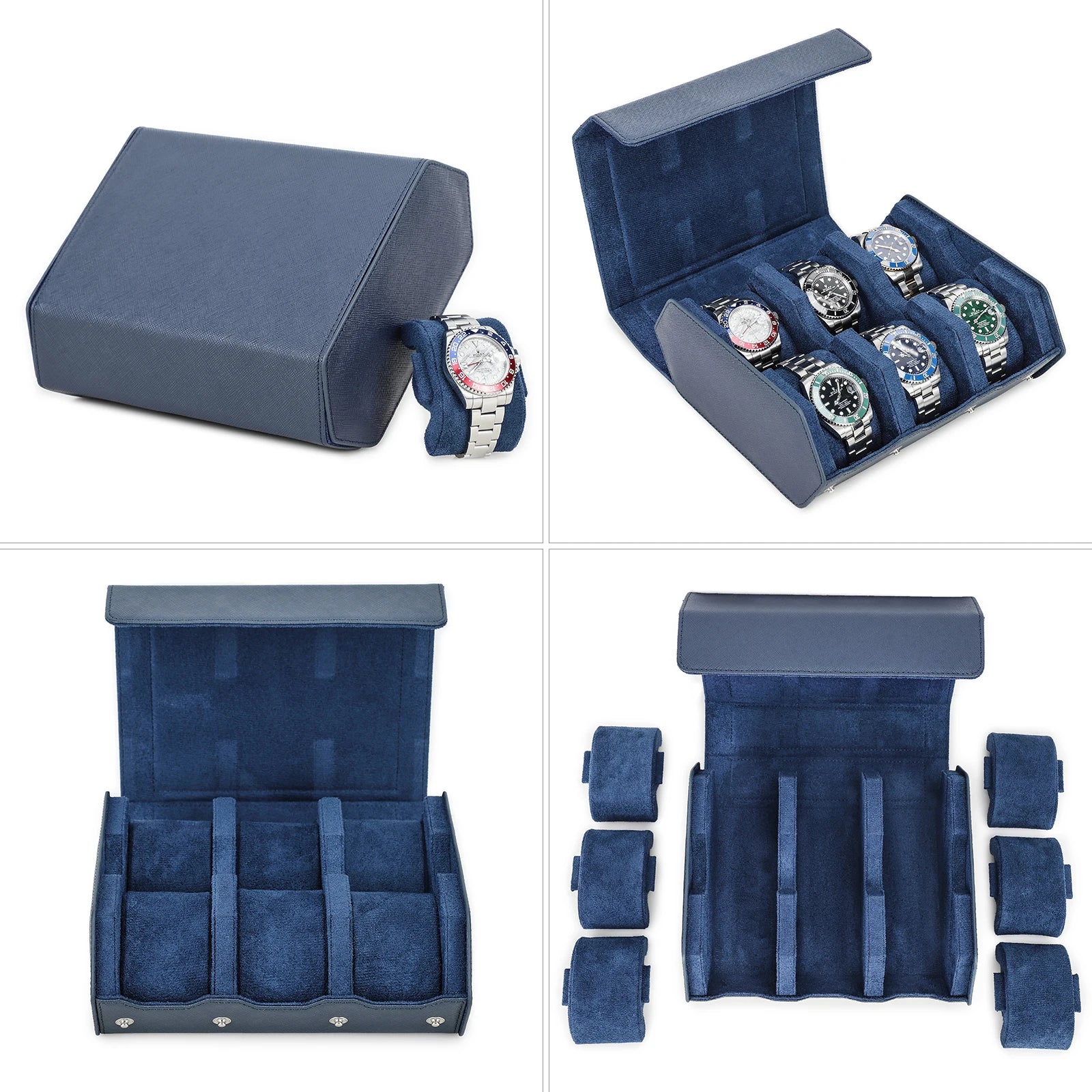 Étui de Voyage en Cuir Véritable | Organisateur de Montres avec 6/8 Fentes | Rangement Élégant pour Hommes et Femmes 5