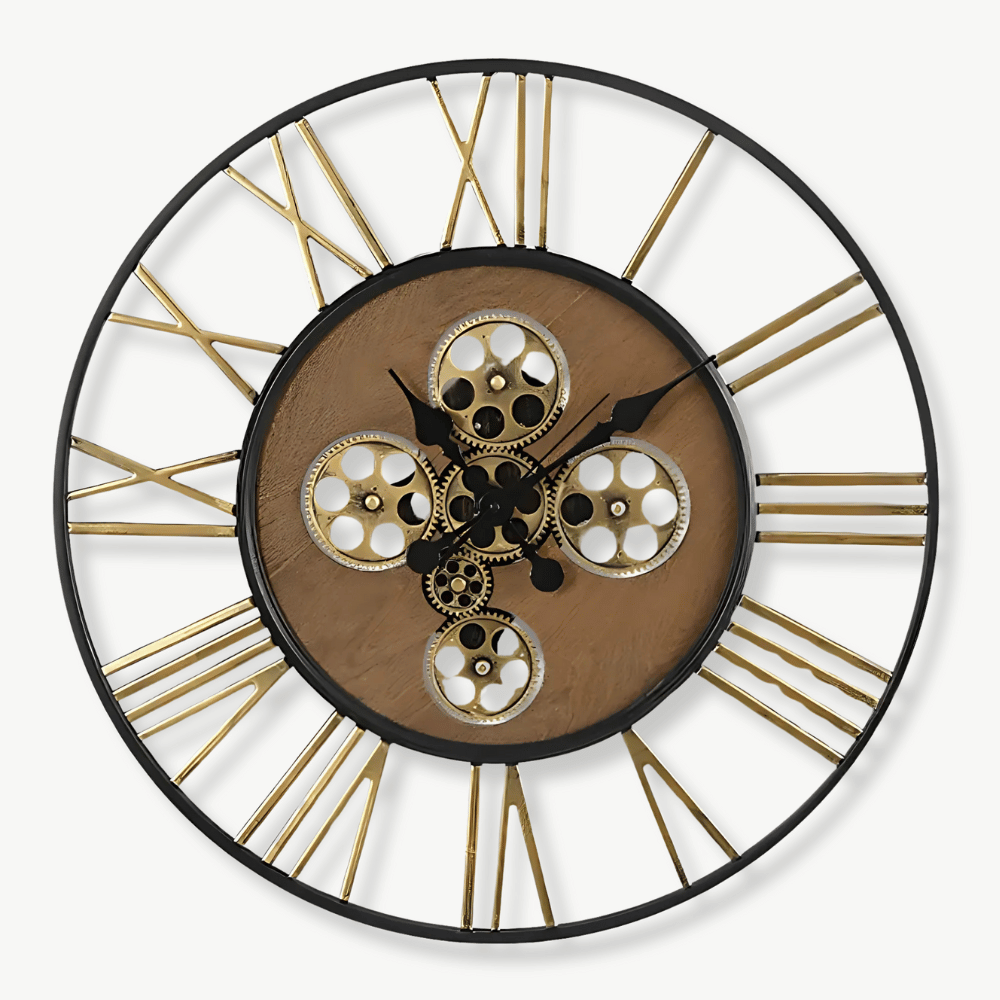 Grande Horloge Murale Steampunk avec Rouages