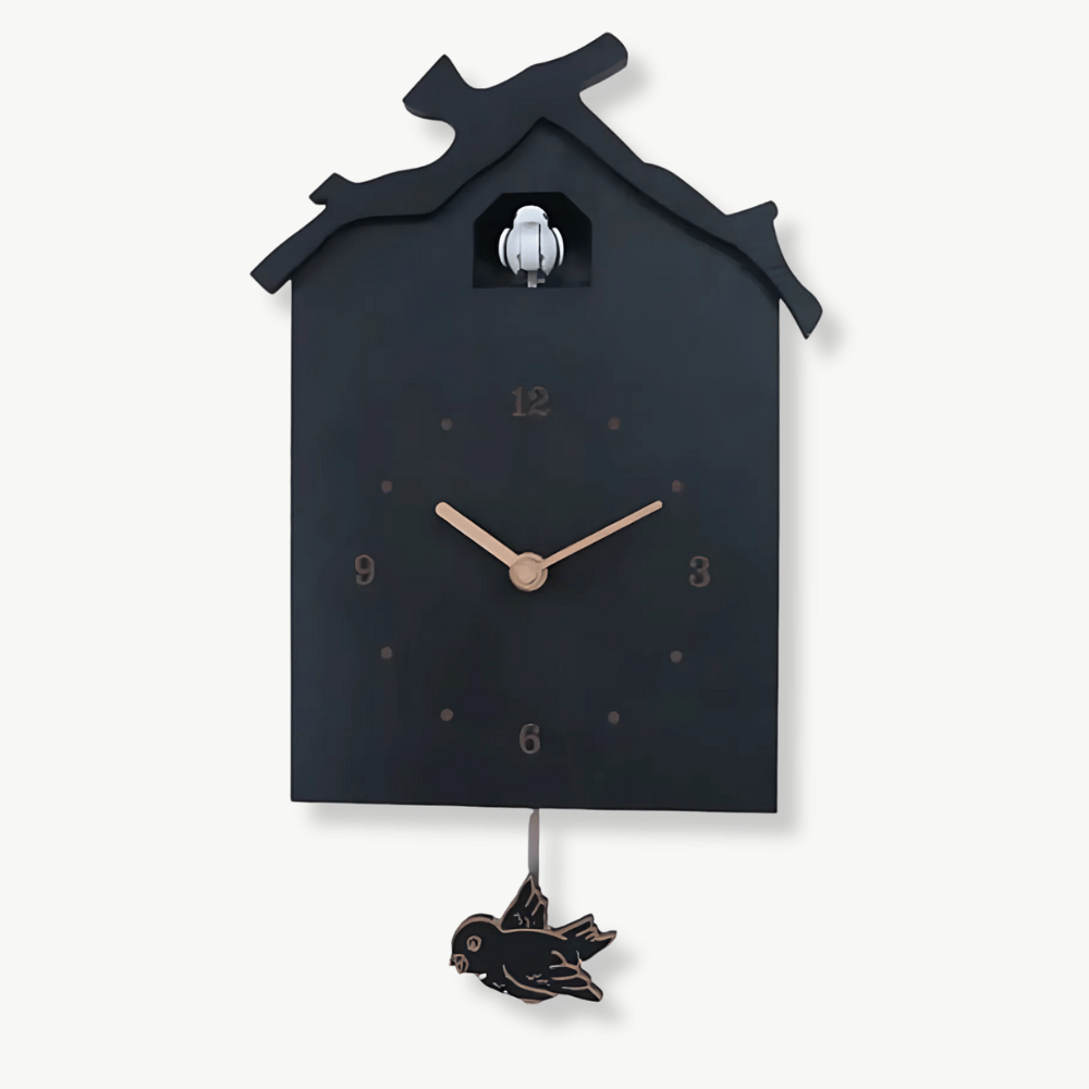 Horloge Coucou Moderne Noire/Bleu
