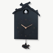 Horloge Coucou Moderne Noire/Bleu