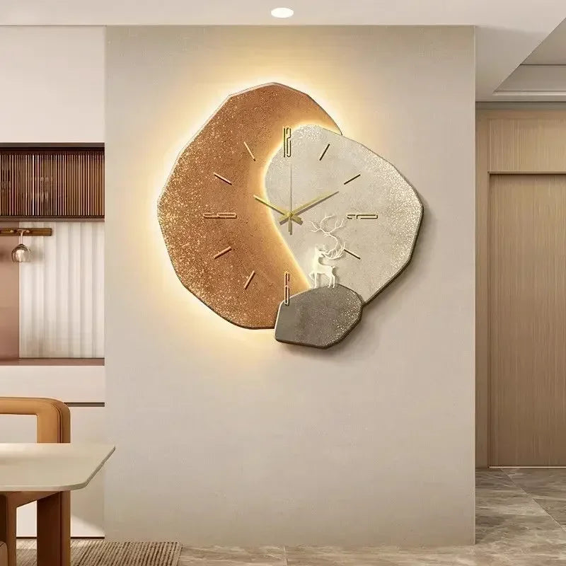 Horloge Murale Design Moderne avec Éclairage LED | Élégante Décoration pour Salon 1