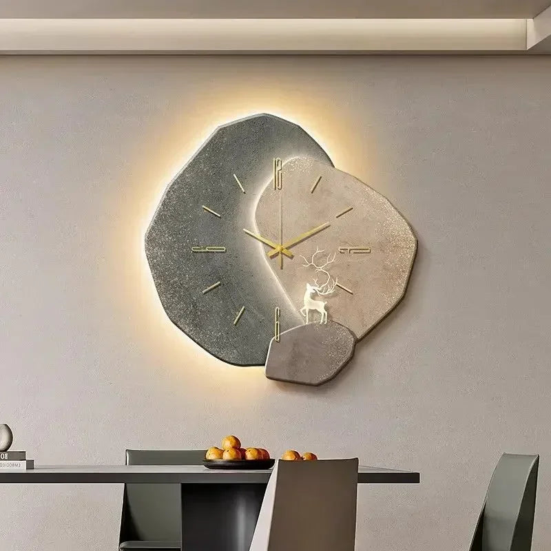 Horloge Murale Design Moderne avec Éclairage LED | Élégante Décoration pour Salon 3