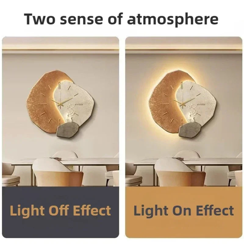Horloge Murale Design Moderne avec Éclairage LED | Élégante Décoration pour Salon 5