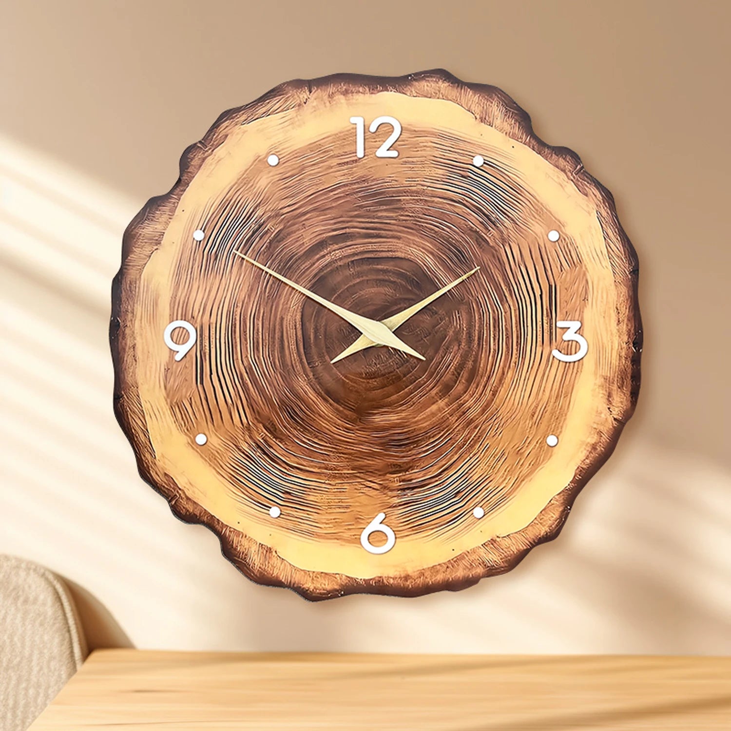 Horloge Murale Design en Bois Naturel avec Mécanisme Silencieux | Élégante Décoration Intérieure pour Un Ambiance Apaisante 0