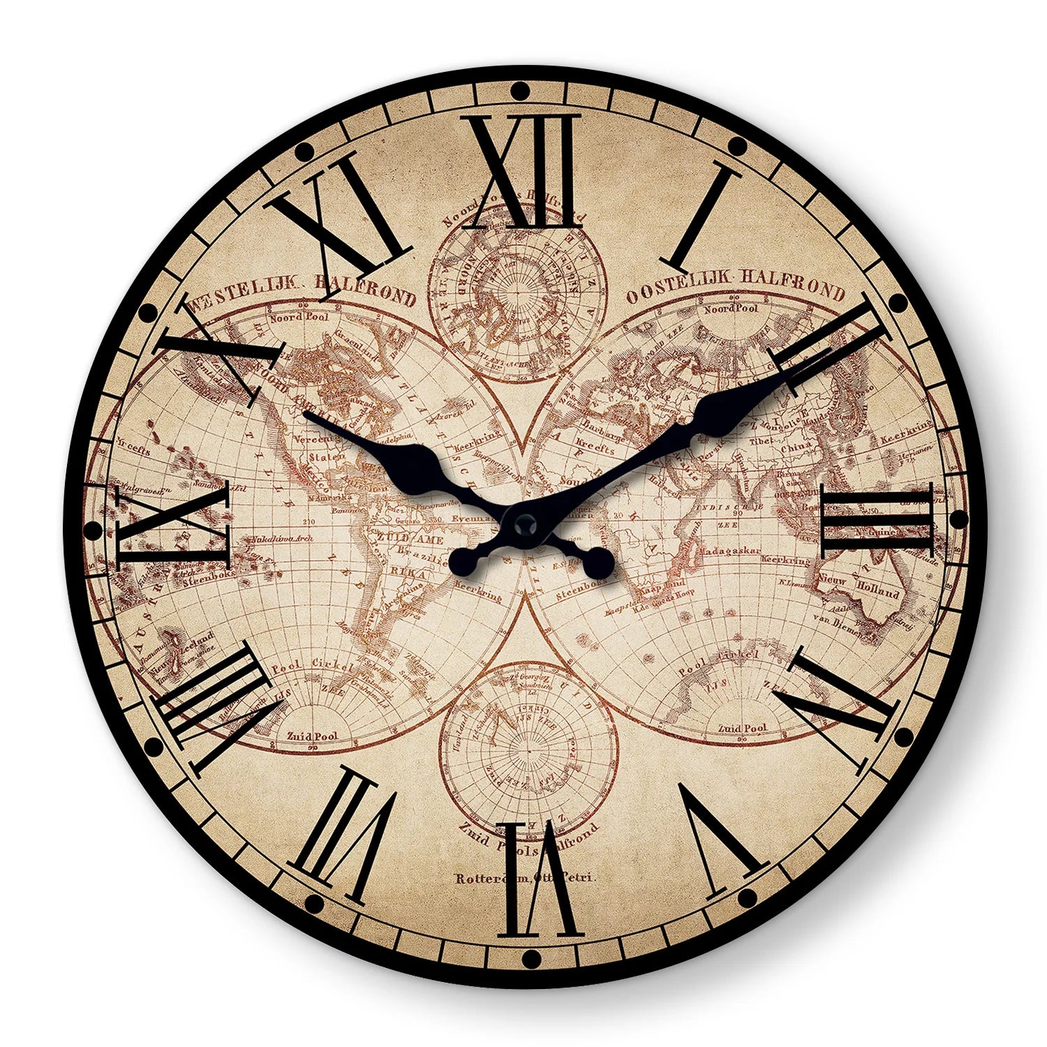 Horloge Murale Design en Bois avec Motif Boussole | Élégante Décoration Nautique pour Intérieur 0