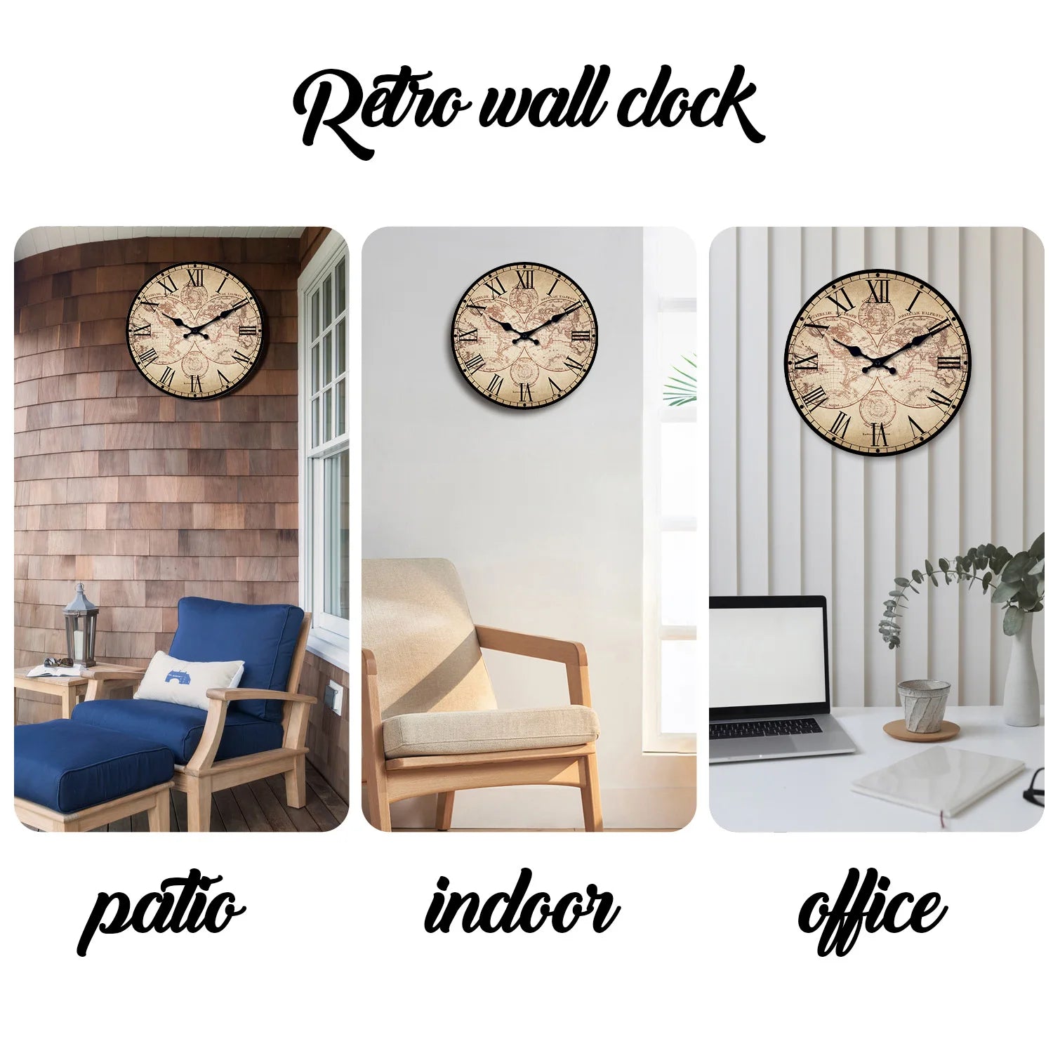 Horloge Murale Design en Bois avec Motif Boussole | Élégante Décoration Nautique pour Intérieur 5