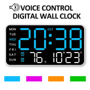 Horloge Murale Numérique avec Affichage Complet et Télécommande | Double Alarme pour Confort Quotidien 0
