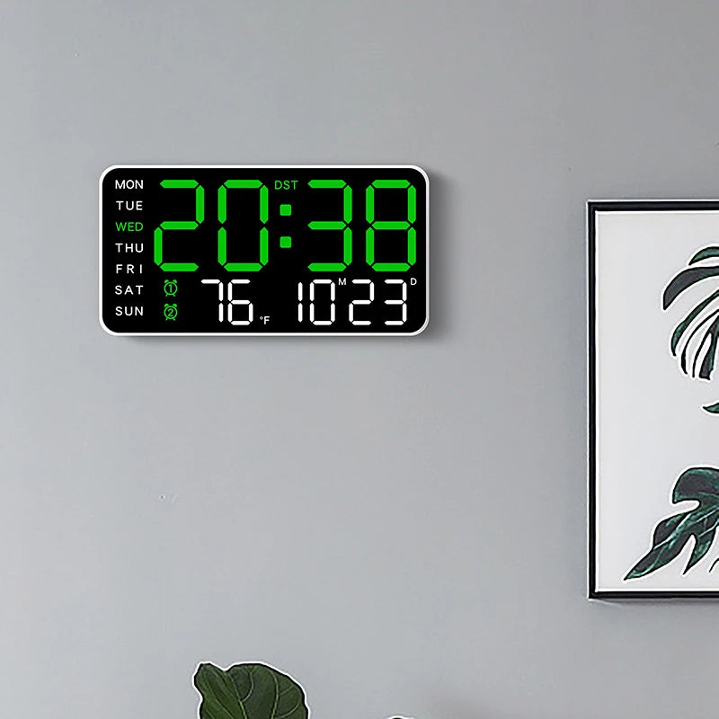 Horloge Murale Numérique avec Affichage Complet et Télécommande | Double Alarme pour Confort Quotidien 1