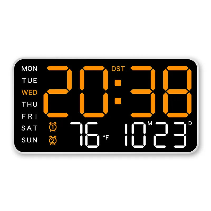 Horloge Murale Numérique avec Affichage Complet et Télécommande | Double Alarme pour Confort Quotidien 10