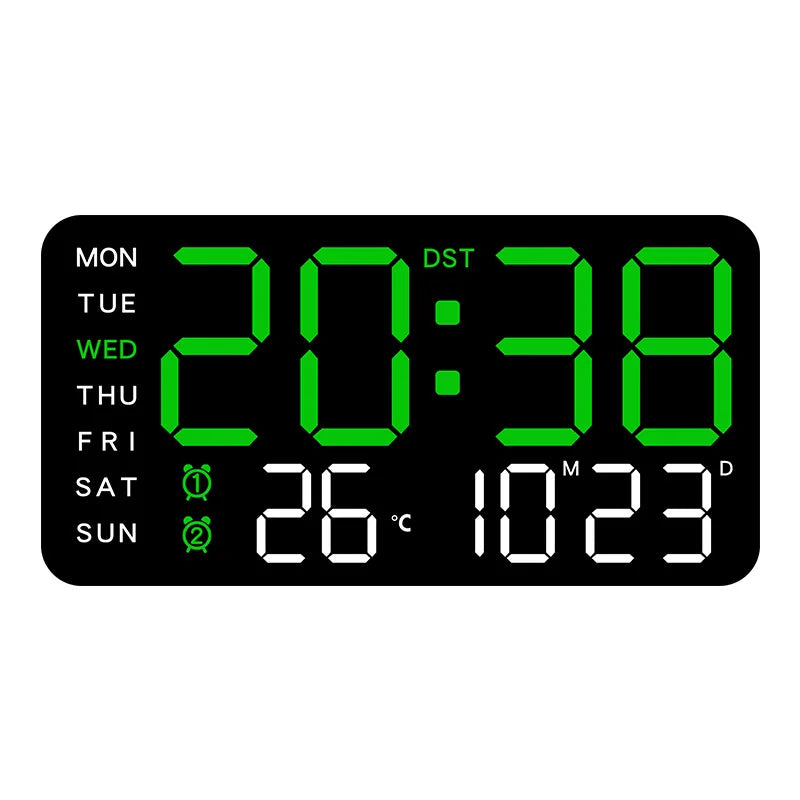 Horloge Murale Numérique avec Affichage Complet et Télécommande | Double Alarme pour Confort Quotidien 13