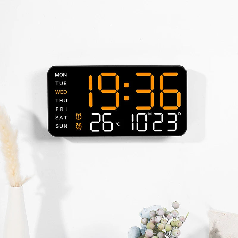 Horloge Murale Numérique avec Affichage Complet et Télécommande | Double Alarme pour Confort Quotidien 4
