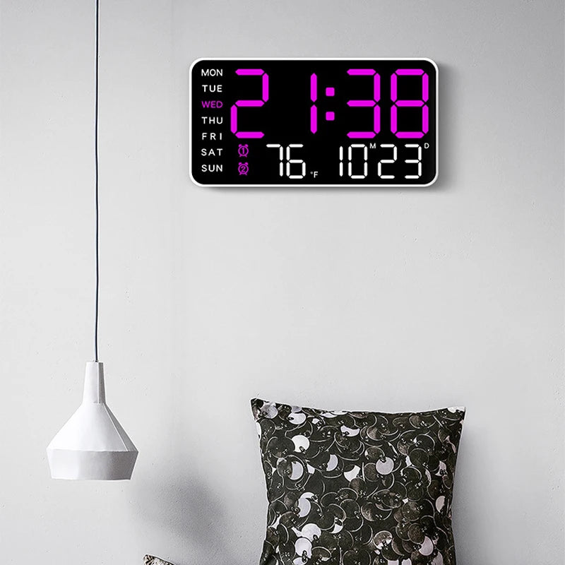 Horloge Murale Numérique avec Affichage Complet et Télécommande | Double Alarme pour Confort Quotidien 5