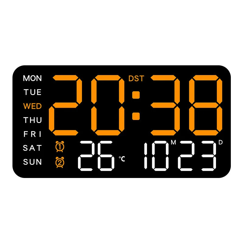 Horloge Murale Numérique avec Affichage Complet et Télécommande | Double Alarme pour Confort Quotidien 6