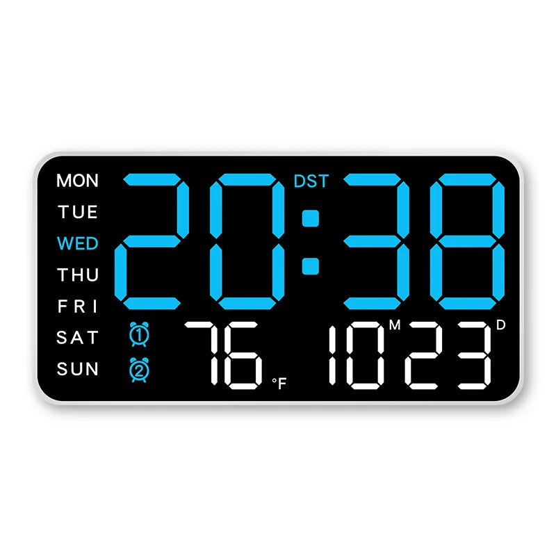 Horloge Murale Numérique avec Affichage Complet et Télécommande | Double Alarme pour Confort Quotidien 8