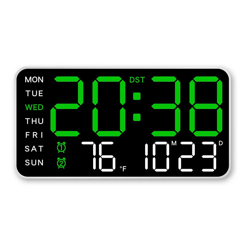 Horloge Murale Numérique avec Affichage Complet et Télécommande | Double Alarme pour Confort Quotidien 9