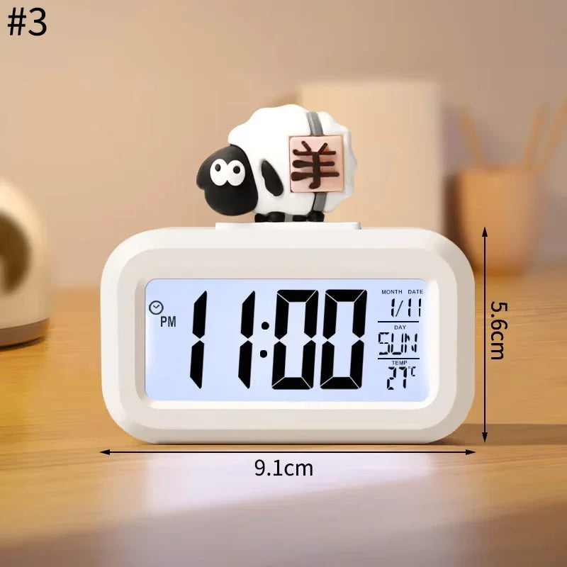 Horloge Numérique Murale LED avec Veilleuse Douce | Design Mignon en Forme de Cochon pour Ambiance Chaleureuse 2